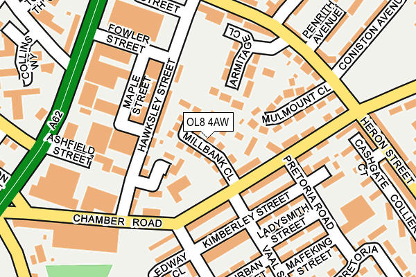 OL8 4AW map - OS OpenMap – Local (Ordnance Survey)