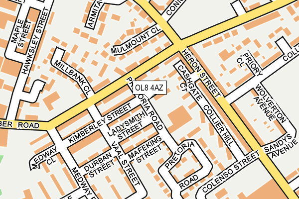 OL8 4AZ map - OS OpenMap – Local (Ordnance Survey)