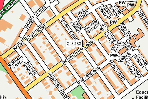 OL8 4BG map - OS OpenMap – Local (Ordnance Survey)