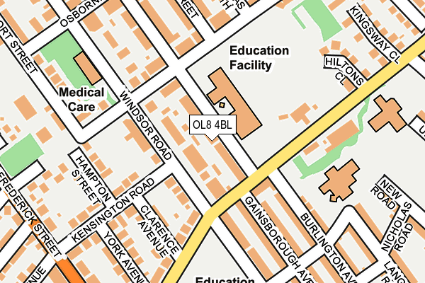 OL8 4BL map - OS OpenMap – Local (Ordnance Survey)