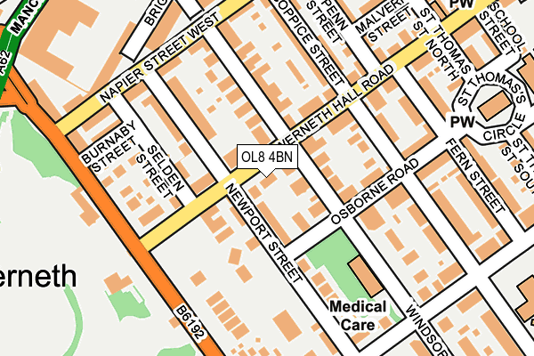 OL8 4BN map - OS OpenMap – Local (Ordnance Survey)