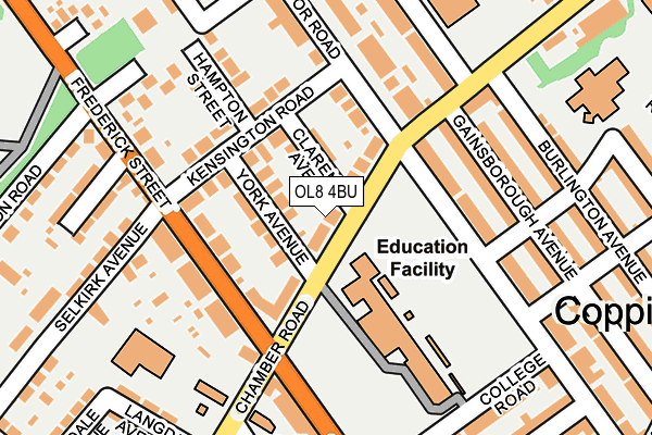 OL8 4BU map - OS OpenMap – Local (Ordnance Survey)