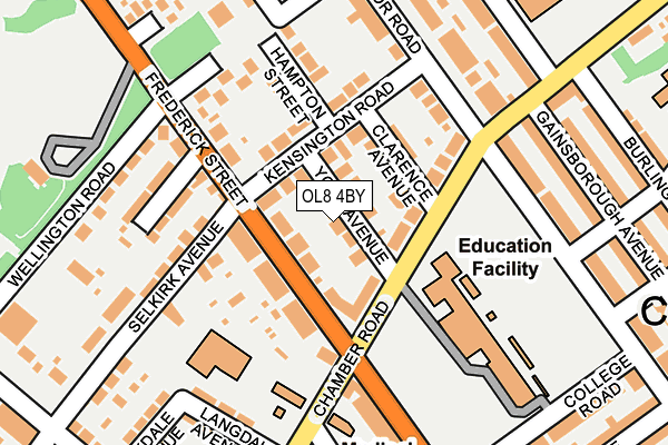 OL8 4BY map - OS OpenMap – Local (Ordnance Survey)