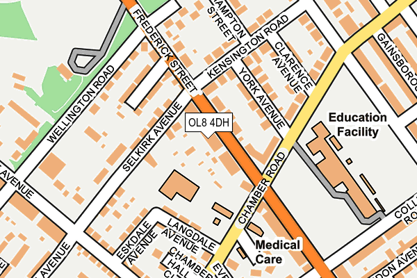 OL8 4DH map - OS OpenMap – Local (Ordnance Survey)