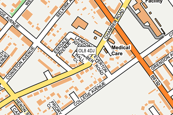 OL8 4DJ map - OS OpenMap – Local (Ordnance Survey)