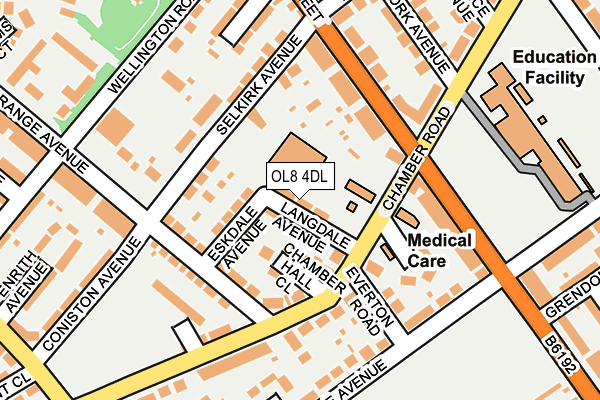 OL8 4DL map - OS OpenMap – Local (Ordnance Survey)