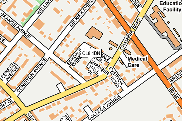 OL8 4DN map - OS OpenMap – Local (Ordnance Survey)