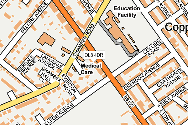 OL8 4DR map - OS OpenMap – Local (Ordnance Survey)