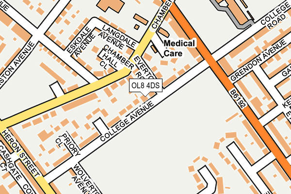 OL8 4DS map - OS OpenMap – Local (Ordnance Survey)