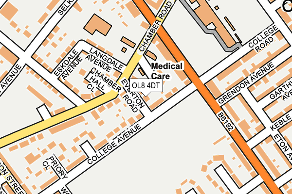 OL8 4DT map - OS OpenMap – Local (Ordnance Survey)