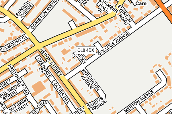 OL8 4DX map - OS OpenMap – Local (Ordnance Survey)