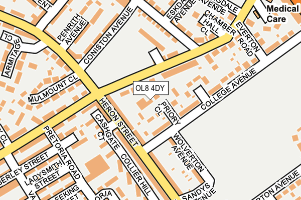 OL8 4DY map - OS OpenMap – Local (Ordnance Survey)