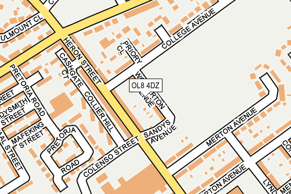 OL8 4DZ map - OS OpenMap – Local (Ordnance Survey)