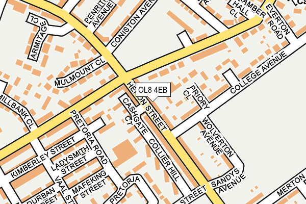 OL8 4EB map - OS OpenMap – Local (Ordnance Survey)