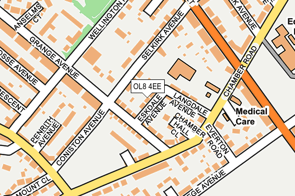 OL8 4EE map - OS OpenMap – Local (Ordnance Survey)