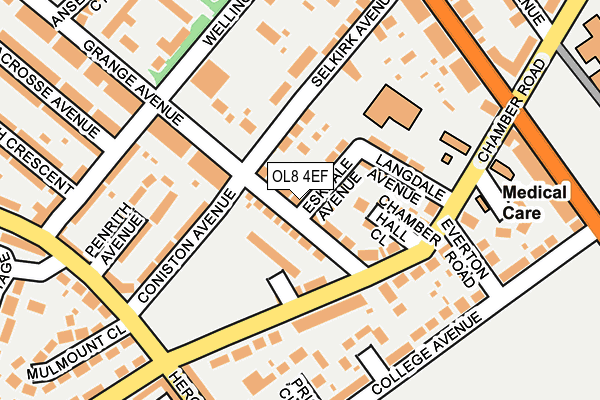 OL8 4EF map - OS OpenMap – Local (Ordnance Survey)