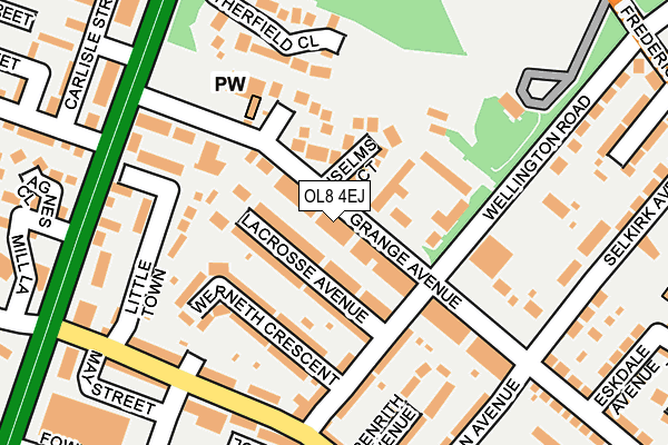OL8 4EJ map - OS OpenMap – Local (Ordnance Survey)