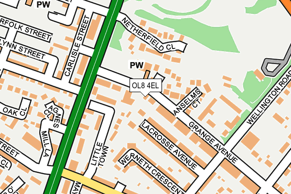 OL8 4EL map - OS OpenMap – Local (Ordnance Survey)