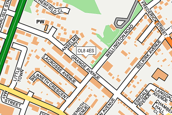 OL8 4ES map - OS OpenMap – Local (Ordnance Survey)