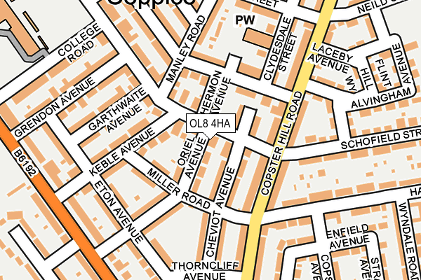 OL8 4HA map - OS OpenMap – Local (Ordnance Survey)