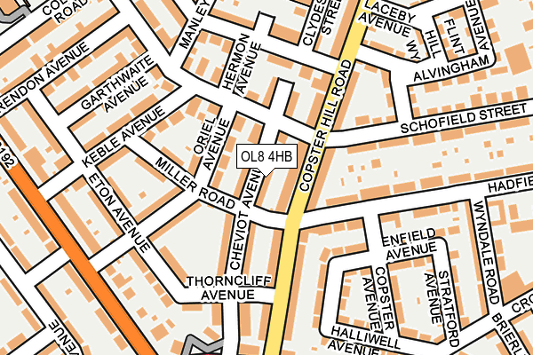 OL8 4HB map - OS OpenMap – Local (Ordnance Survey)