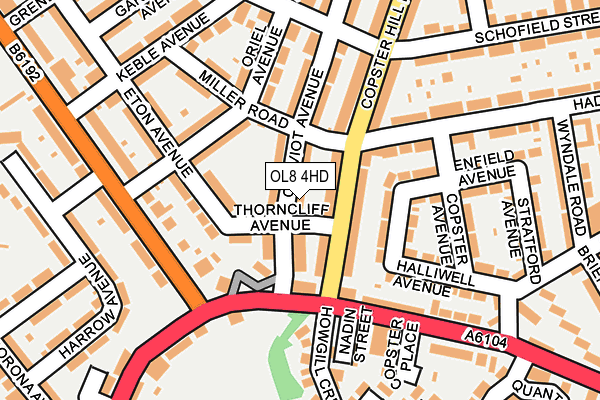 OL8 4HD map - OS OpenMap – Local (Ordnance Survey)