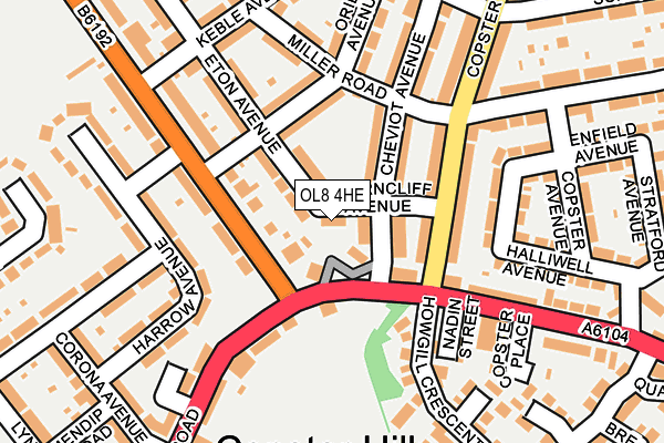 OL8 4HE map - OS OpenMap – Local (Ordnance Survey)