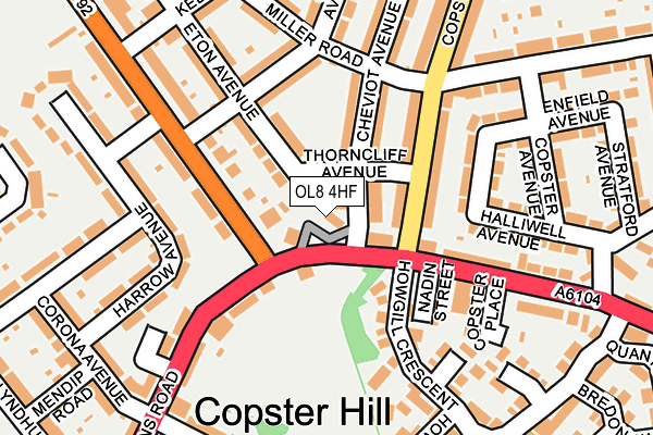 OL8 4HF map - OS OpenMap – Local (Ordnance Survey)