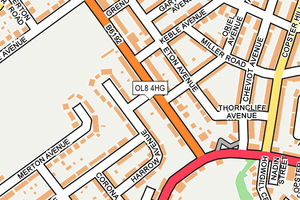 OL8 4HG map - OS OpenMap – Local (Ordnance Survey)