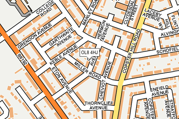 OL8 4HJ map - OS OpenMap – Local (Ordnance Survey)