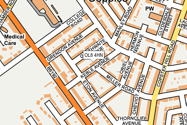 OL8 4HN map - OS OpenMap – Local (Ordnance Survey)