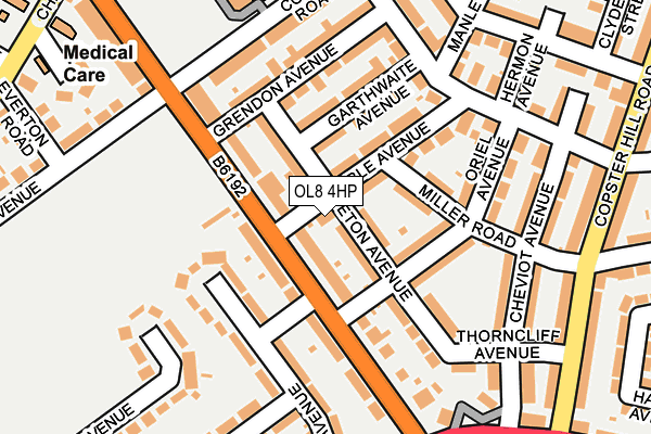 OL8 4HP map - OS OpenMap – Local (Ordnance Survey)