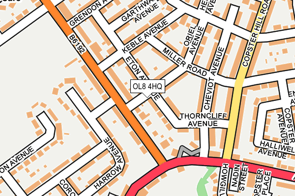 OL8 4HQ map - OS OpenMap – Local (Ordnance Survey)