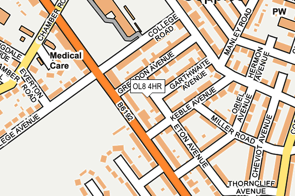 OL8 4HR map - OS OpenMap – Local (Ordnance Survey)