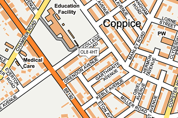 OL8 4HT map - OS OpenMap – Local (Ordnance Survey)