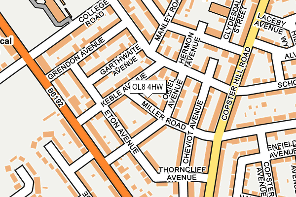 OL8 4HW map - OS OpenMap – Local (Ordnance Survey)