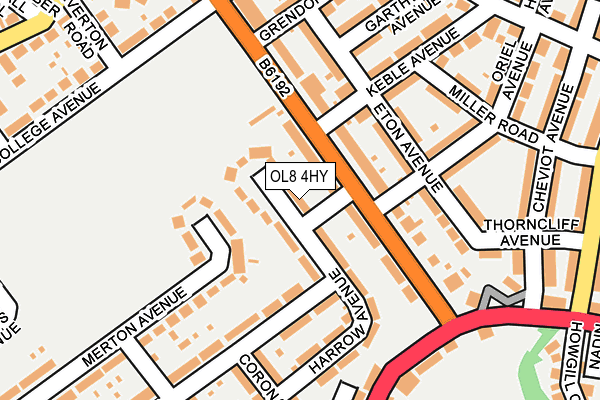 OL8 4HY map - OS OpenMap – Local (Ordnance Survey)