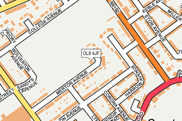 OL8 4JF map - OS OpenMap – Local (Ordnance Survey)