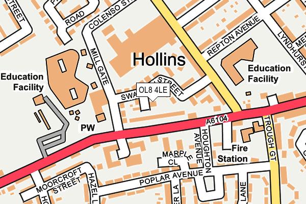 OL8 4LE map - OS OpenMap – Local (Ordnance Survey)