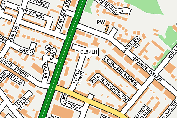 OL8 4LH map - OS OpenMap – Local (Ordnance Survey)