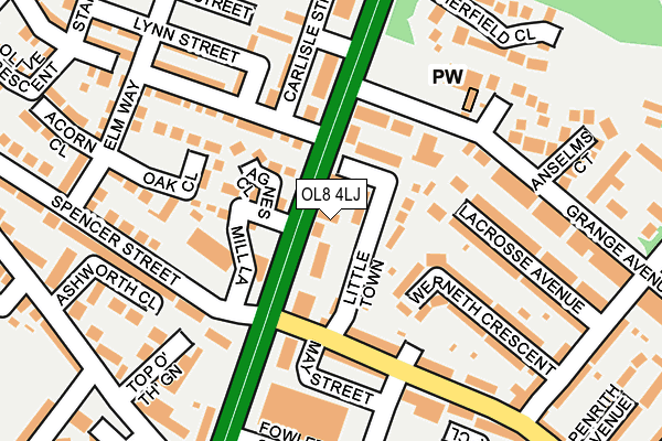 OL8 4LJ map - OS OpenMap – Local (Ordnance Survey)