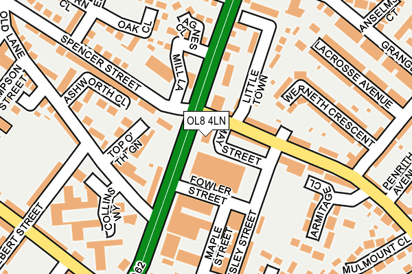 OL8 4LN map - OS OpenMap – Local (Ordnance Survey)