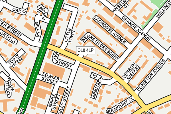 OL8 4LP map - OS OpenMap – Local (Ordnance Survey)