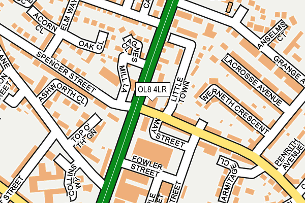 OL8 4LR map - OS OpenMap – Local (Ordnance Survey)