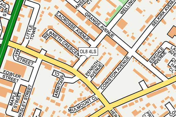 OL8 4LS map - OS OpenMap – Local (Ordnance Survey)
