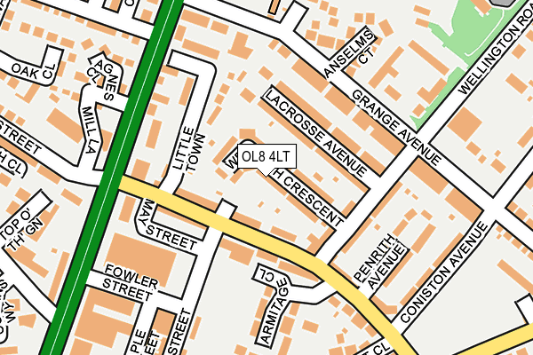 OL8 4LT map - OS OpenMap – Local (Ordnance Survey)