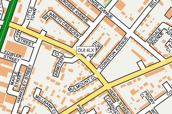OL8 4LX map - OS OpenMap – Local (Ordnance Survey)