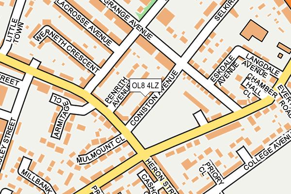 OL8 4LZ map - OS OpenMap – Local (Ordnance Survey)