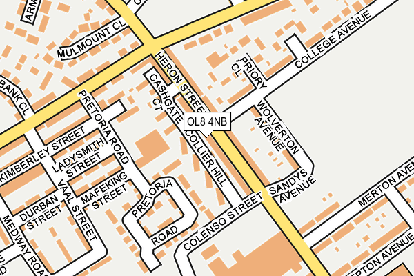 OL8 4NB map - OS OpenMap – Local (Ordnance Survey)