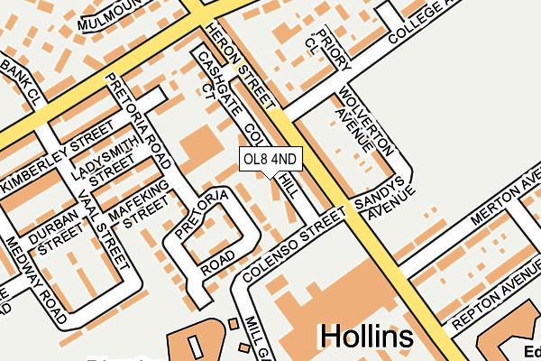 OL8 4ND map - OS OpenMap – Local (Ordnance Survey)